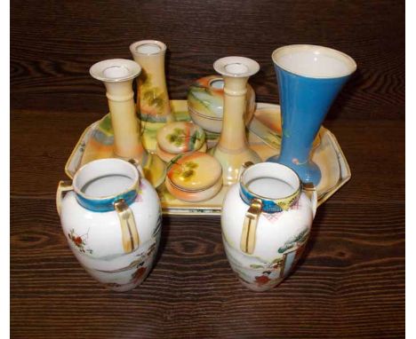 CERAMIC NORITAKE DRESSING TABLE SET
and other noritake pieces, tallest item 14cm high
Good condition, no chips or cracks
