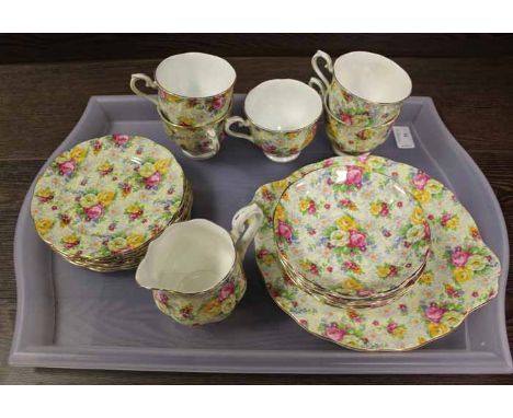 ROYAL ALBERT CHINTZ PATTERN TEA SET