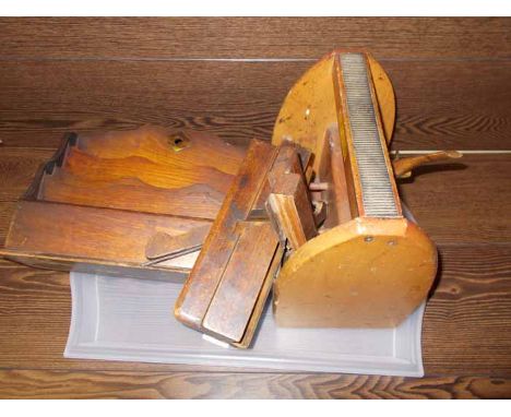 VINTAGE WOODEN PLANES, 
together with a wooden tool carrier and letter holder