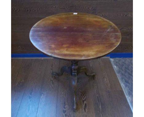 EARLY 19TH-CENTURY MAHOGANY TILT TOP TEA TABLE
with pillar and tripod supports, 76cm diameter