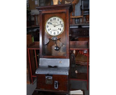 A 'Betar' time recorder by The British Time Recording Company, early 20th century and later, 45cm wide29cm deep112cm highCond