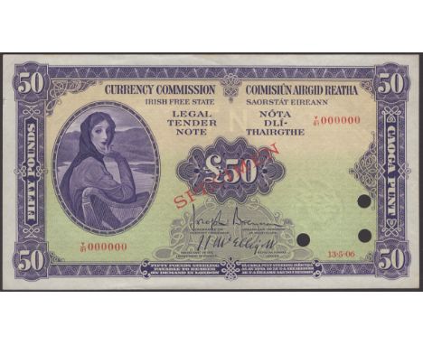 Currency Commission, Irish Free State, specimen £50, 13 May 2006 (10 September 1928), serial number Y/01 000000, Brennan and 