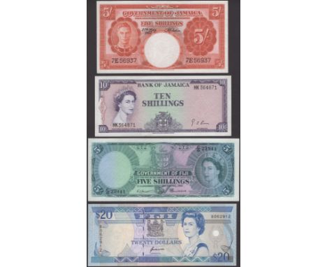 An Excellent Selection of Commonwealth Notes, comprising Jamaica, 5 Shillings, 1957, and 10 Shillings, ND (1964), very fine a