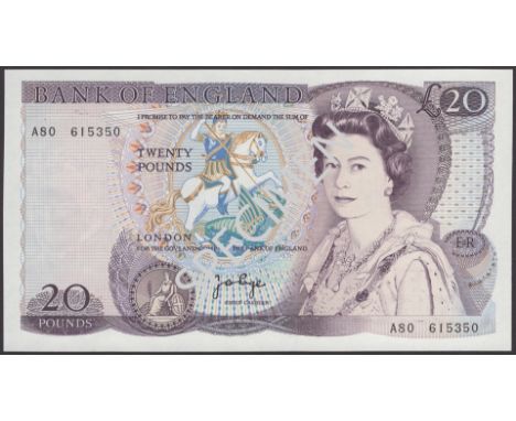 Bank of England, John B. Page, £20, 1970, serial number A80 615350, very light handling, otherwise uncirculated  EPM B328 £80