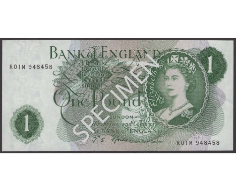 Bank of England, John S. Fforde, replacement £1, 15 February 1967, serial number R01M 948458, uncirculated, a very scarce fir