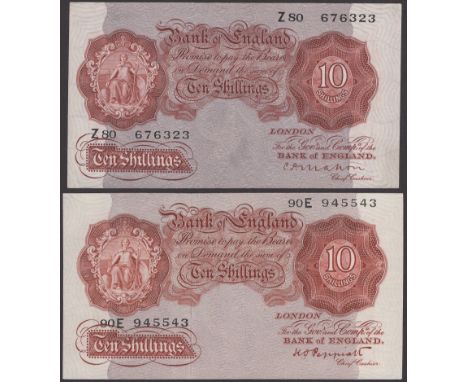 Bank of England, Cyril P. Mahon, 10 Shillings, 22 November 1928, serial number Z80 676323, also Peppiatt, 10 Shillings, prefi