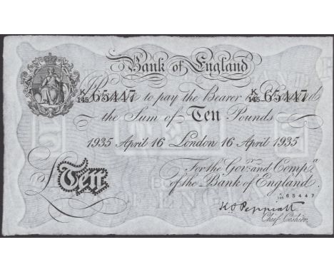 Bank of England, Kenneth O. Peppiatt, £10, London, 16 April 1935, serial number K/145 65447, original paper, extremely fine E