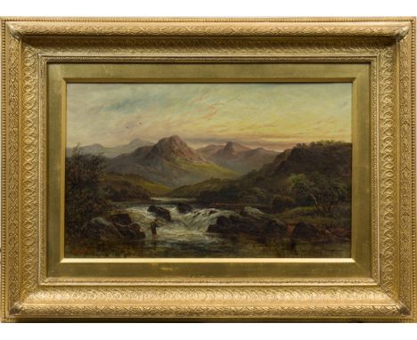 M M JACOBI (a. 1882 -  1883),SALMON FISHINGoil on canvas, signed30.5cm x 48.5cmFramed