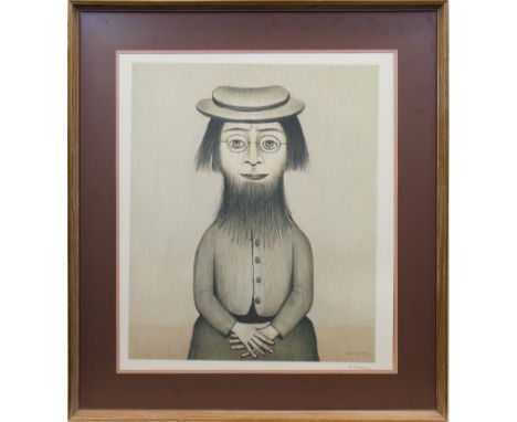 * LAURENCE STEPHEN LOWRY (BRITISH 1887 - 1976), THE BEARDED LADYcoloured print, signed in pencil62cm x 53cmMounted, framed an