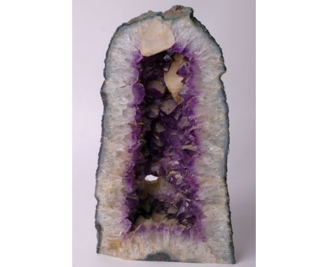 An amethyst geode, probably Brazilian, approx. 42cm high overall