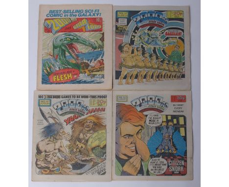 Mixed lot: Franklin Mint carded set Presidential portrait quarter collection; four 2000 AD comics mostly 1983/4; and book - P