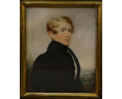 A group of 19th century painted portrait miniatures to include, Col.A.Kirwen, Charles and Mary Cooch, James Greenfield (6)