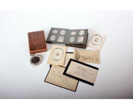 A Watkins 'Bee Meter' (exposure meter) - boxed with instructions; a small photo album containing 39 late Victorian portrait p