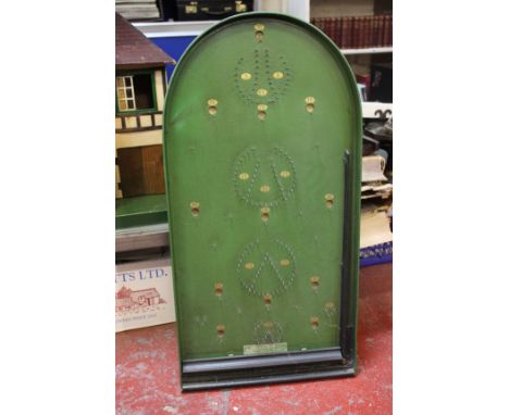 Two vintage bagatelle games and a snooker scoring board