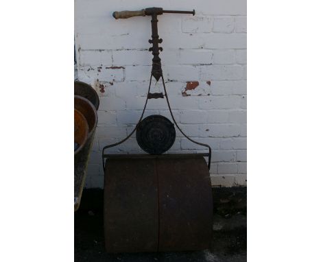 A Victorian garden roller