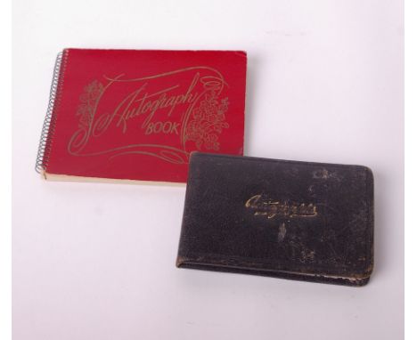 Two autograph books with players from county and international sides 1930's to 1950's, including T. Graveney, John Arlott, Le
