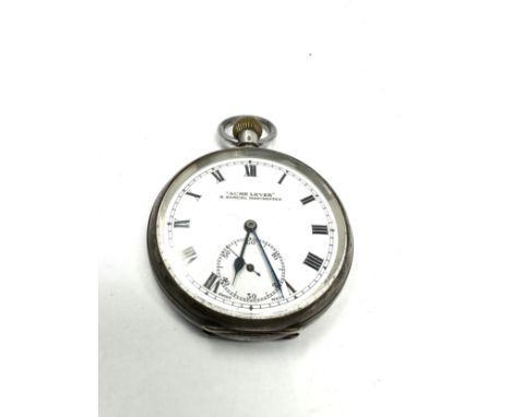 H. SAMUEL .925 SILVER Gents Vintage Pocket Watch Hand-wind Working 