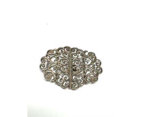 Vintage  Sterling Silver Ladies Vanity Belt Buckle 45g 