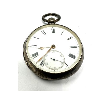 Antique silver open face Fusee pocket watch the watch is ticking 