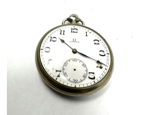 OMEGA Gents Vintage Open Face Pocket Watch Hand-wind Working Missing Hand 