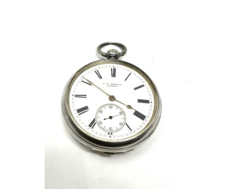 Antique Silver open face J.w.Benson London pocket watch the watch is ticking 