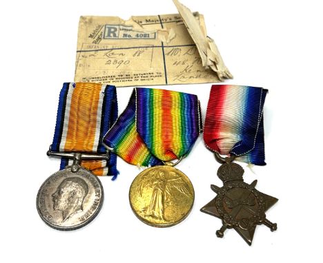 WW.1 1914-15 Star Trio. &amp; Original Ribbons Named. 93512 Dvr. J. Radford. R.F.A 