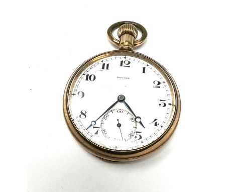 Antique gold plated open face Pinnacle pocket watch the watch is ticking 