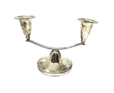 Vintage silver candlestick measures height 10.5cm by 15cm wide Birmingham silver hallmarks 