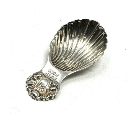 Silver tea caddy spoon Birmingham silver hallmarks 