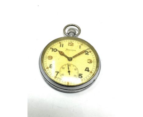 HELVETIA GS/TP Gents Military Issued Pocket Watch Hand-wind not ticking 