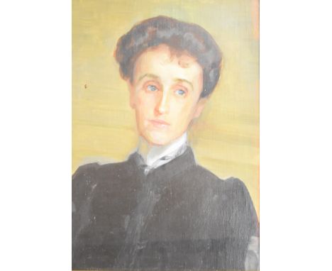 Russian oil on canvas portrait of a lady, with pencil script verso regarding it being Elizabeth Maria Morgan, governess to th