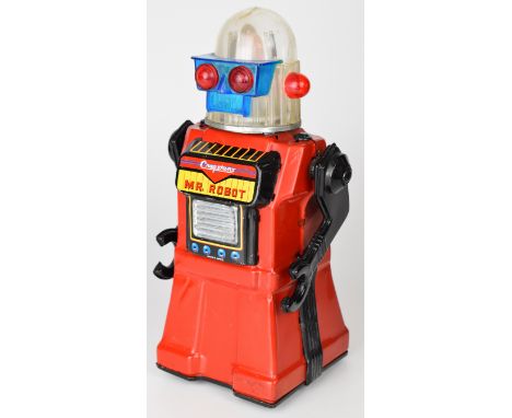 Japanese battery operated tinplate 'Cragstans Mr. Robot' by Yonezawa (Japan), height 28cm.