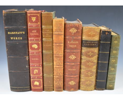[Bindings] Goldsmith&rsquo;s Vicar of Wakefield 1891 in full calf binding by Bumpus. Captain F. Marryatt Complete Works in 2 