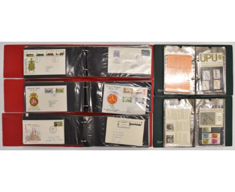 GB first day covers and early presentation packs, in five folders