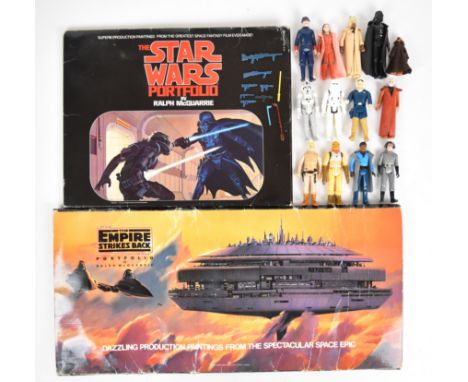 Thirteen vintage Kenner Star Wars action figures to include Darth Vader, Princess Leia (Bespin), Ben (Obi-Wan) Kenobie, Bossk