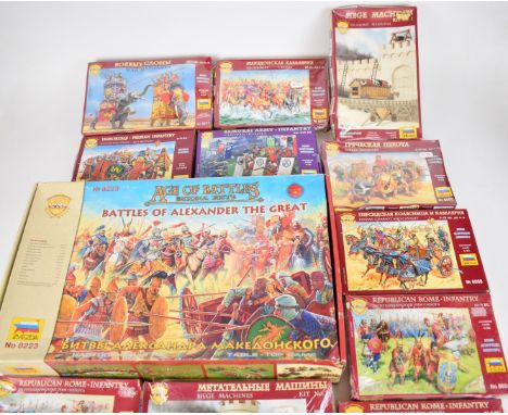 Zvezda Age of Battles 'Battles of Alexander The Great' table top wargame 8223 together with eleven historical army plastic mo