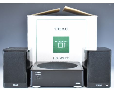 TEAC LS-WH01 2.1ch speaker system comprising subwoofer and satellite speakers, in original box with power supply, leads and i