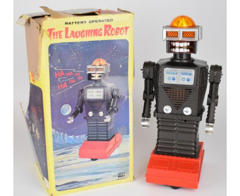 Japanese battery operated plastic body 'Laughing Robot' by Waco, height 35.5cm, in original box