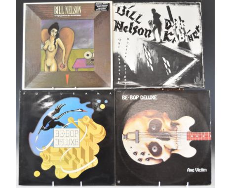 Seventeen Bill Nelson / Be Bop Deluxe albums and 12" singles including Axe Victim, Futurama, Sunburst Finish, Modern Music, A