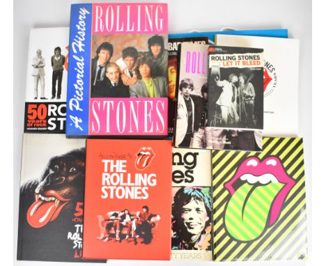 Collection of Rolling Stones books including unopened 'Exhibitionism' catalogue with carrier bag&nbsp;