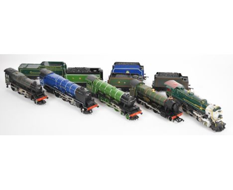 Five Hornby and similar 00 gauge model railway locomotives including Burton Agnes Halll, Duchess of Athol and The Flying Scot