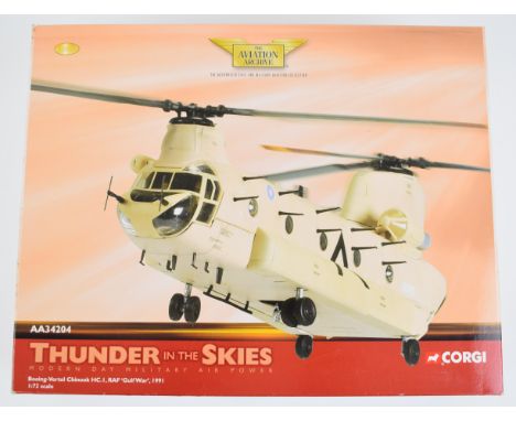 Corgi Aviation Archive Thunder in the Skies 1:72 scale diecast model Boeing-Vertol Chinook HC I, RAF 'Gulf War' 1991, AA34204