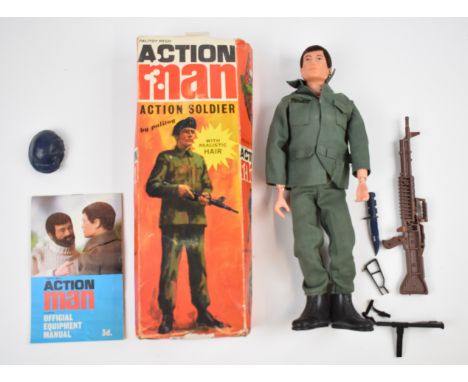 Palitoy Action Man 'Action Soldier' doll with clothing accessories and official equipment manual, 34014, in original box.&nbs