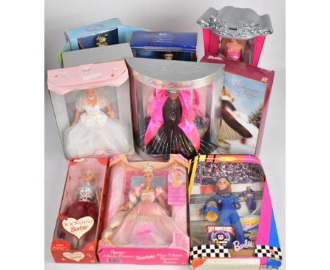 Ten Mattel Barbie dolls dating to the 1990's and 00's to include Ballet Masquerade 29385, Victorian Ice Skater 27431, Dream B