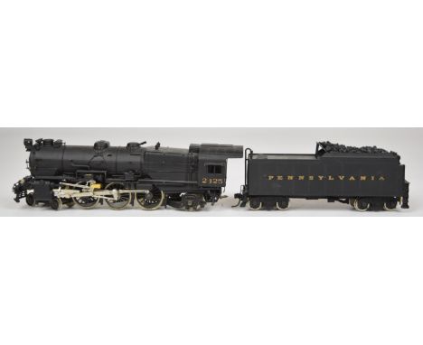 Westside Model Company painted brass H0 scale Pennsylvania 4-6-2 steam locomotive, K-5, in original box with paperwork and ac