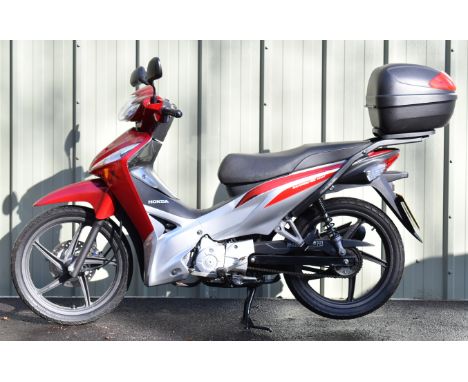 2014 Honda Wave four stroke 109cc motorcycle or scooter model AFS 110 2SHC, registration number CF63 OVR, with V5c, handbook 