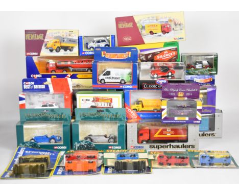 Over thirty Corgi diecast model cars and haulage vehicles, series to include Superhaulers, Heritage Collection, Classics and 