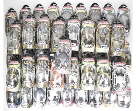 Forty-four Hasbo and Galoob Star Wars Micro Machines Titanium Series diecast model spaceships to include Anakin's Modified Je
