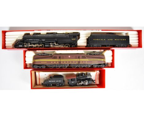 Three Rivarossi H0 gauge American model railway locomotives comprising Mallet 2-8-8-2 Norfolk &amp; Western 1238, Class C 0-4