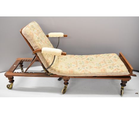 Robinson &amp; Sons of Ilkley, Yorkshire Victorian mahogany campaign day bed with adjustable recline and leg supports and adj